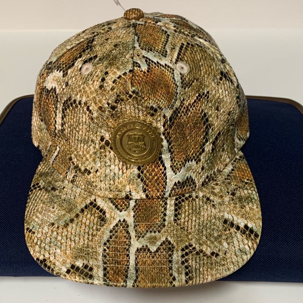 Capital Gains Python Cap Grey And Tan Leather Men… - image 1